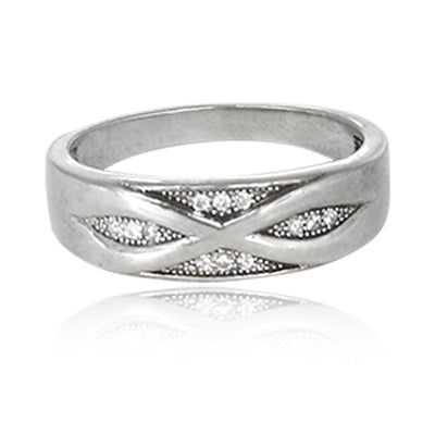 Zircon Sterling Silver Ring for Men