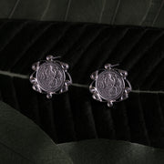 silver kuber polki coin earring