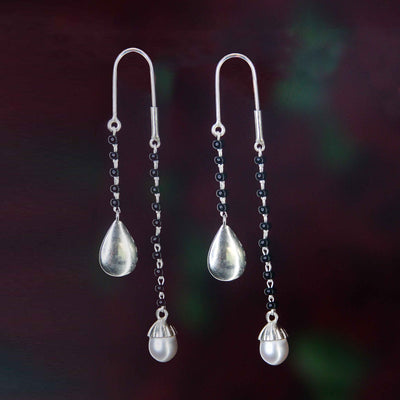 silver Mangalsutra oxidised earring