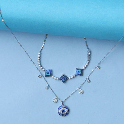 Blue And Turquoise Silver Set