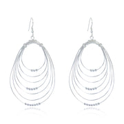 92.5 Silver Oxidised Wire Dangling Earring