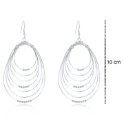 92.5 Silver Oxidised Wire Dangling Earring