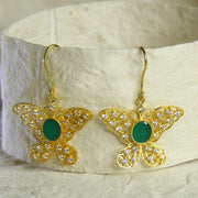 92.5 Silver Gold Plated Butterfly Danglers