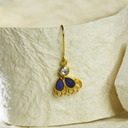 Silver blue lapis butterfly earrings