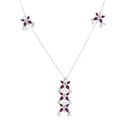 Red Silver 92.5 Butterfly Necklace