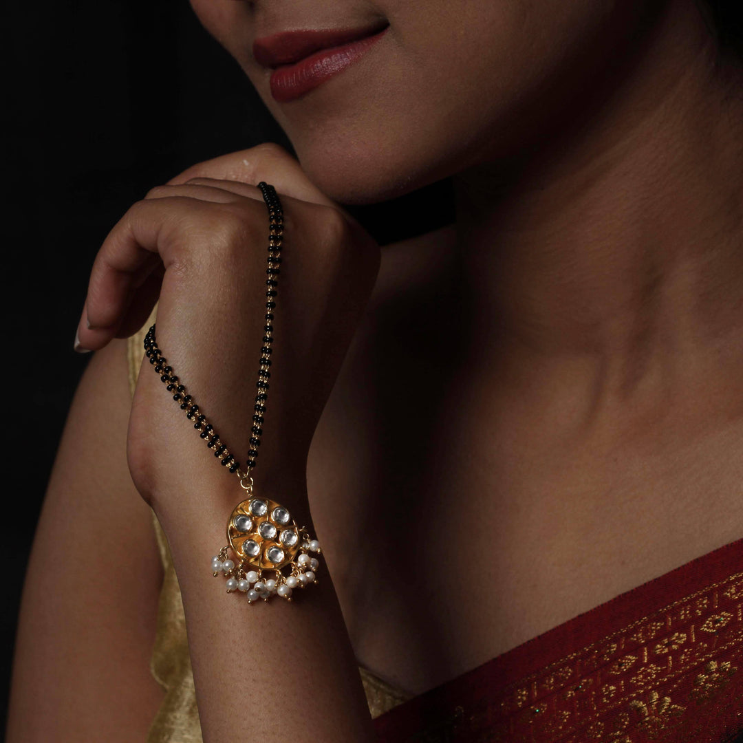 Gold Plated Kundan Silver Mangalsutra Necklaces - By Unniyarcha - Original Manufacturers of Silver Jewelry, Gold Plated Jewellery, Fashion Jewellery and Personalized Soul Bands and Personalized Jewelry
