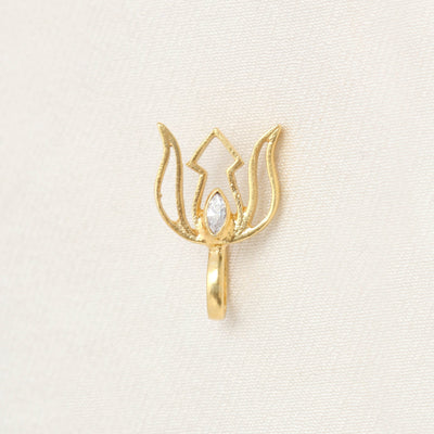 Gold Plated Silver Lotus Nose Clip