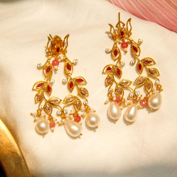Pearl Drop Earrings Dazzling Lotus