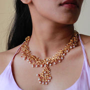 Red Zircon Gold Plated Necklace Necklaces - By Unniyarcha - Original Manufacturers of Silver Jewelry, Gold Plated Jewellery, Fashion Jewellery and Personalized Soul Bands and Personalized Jewelry