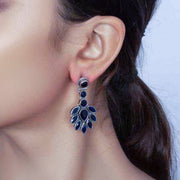 Silver Blue Flower Earring