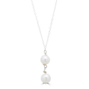 Silver Double Pearl Necklace