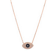 SILVER EVIL EYE NECKLACE Necklaces rose gold - By Unniyarcha - Original Manufacturers of Silver Jewelry, Gold Plated Jewellery, Fashion Jewellery and Personalized Soul Bands and Personalized Jewelry