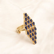 Silver Gold Plated Blue Ring