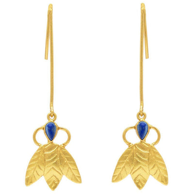Silver Gold Plated Lapis Earring