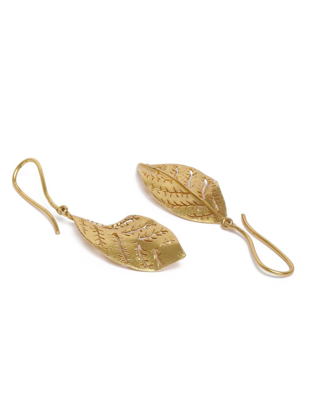 Silver Gold Plated Twisted Leaf Earring - By Unniyarcha - Original Manufacturers of Silver Jewelry, Gold Plated Jewellery, Fashion Jewellery and Personalized Soul Bands and Personalized Jewelry
