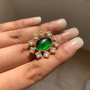 Silver Green Star Ring Rings - By Unniyarcha - Original Manufacturers of Silver Jewelry, Gold Plated Jewellery, Fashion Jewellery and Personalized Soul Bands and Personalized Jewelry