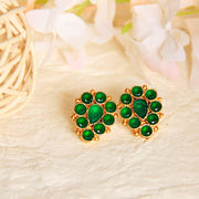 Silver Green Studs Earrings - By Unniyarcha - Original Manufacturers of Silver Jewelry, Gold Plated Jewellery, Fashion Jewellery and Personalized Soul Bands and Personalized Jewelry