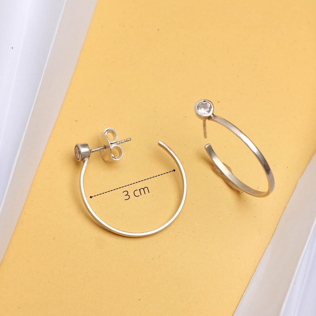 Silver Hoop Earring Earrings - By Unniyarcha - Original Manufacturers of Silver Jewelry, Gold Plated Jewellery, Fashion Jewellery and Personalized Soul Bands and Personalized Jewelry
