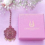 Silver Pink Maangtikka Others - By Unniyarcha - Original Manufacturers of Silver Jewelry, Gold Plated Jewellery, Fashion Jewellery and Personalized Soul Bands and Personalized Jewelry