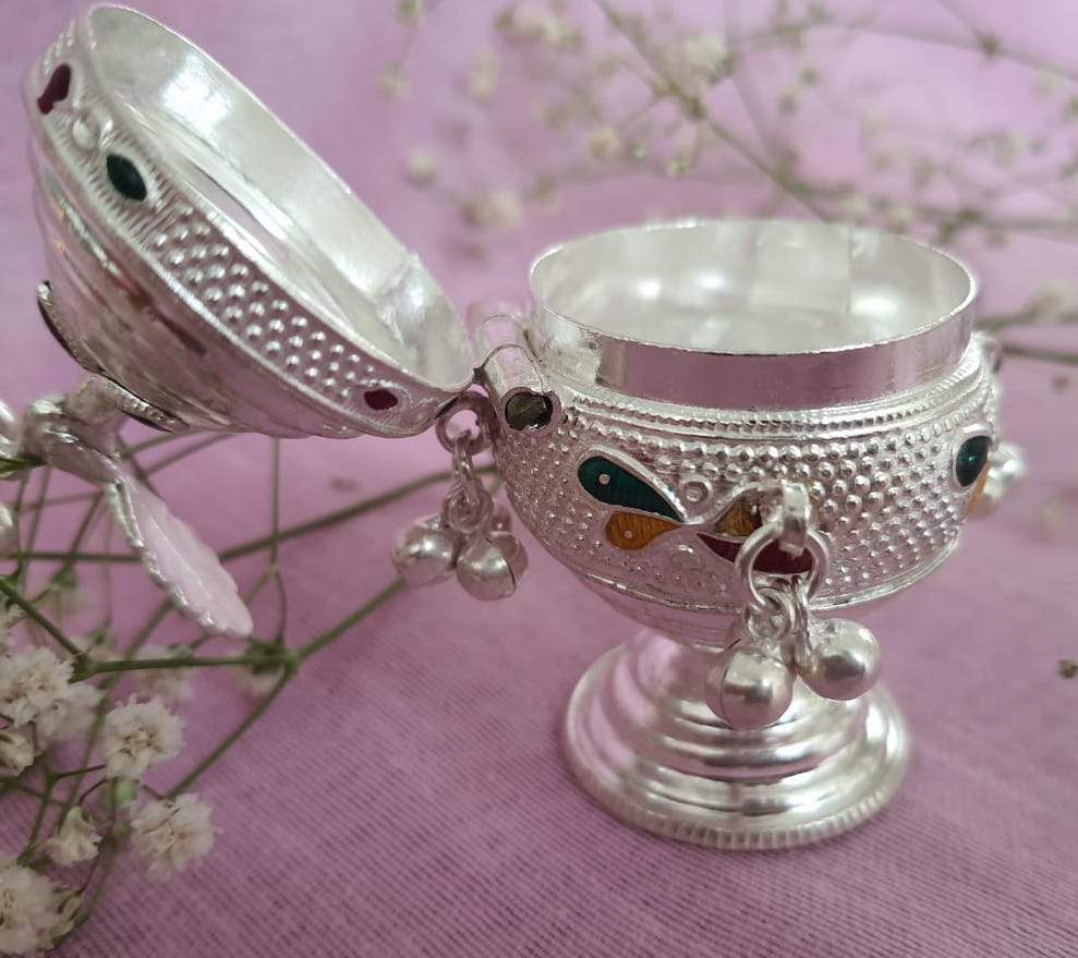 Silver sindoor box Silver Article - By Unniyarcha - Original Manufacturers of Silver Jewelry, Gold Plated Jewellery, Fashion Jewellery and Personalized Soul Bands and Personalized Jewelry