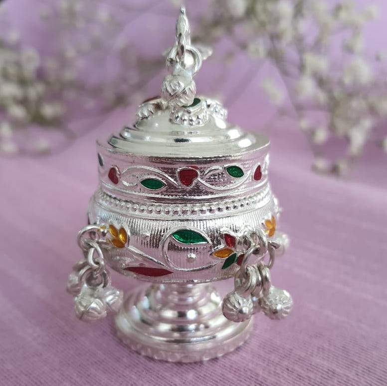 Silver small sindoor box