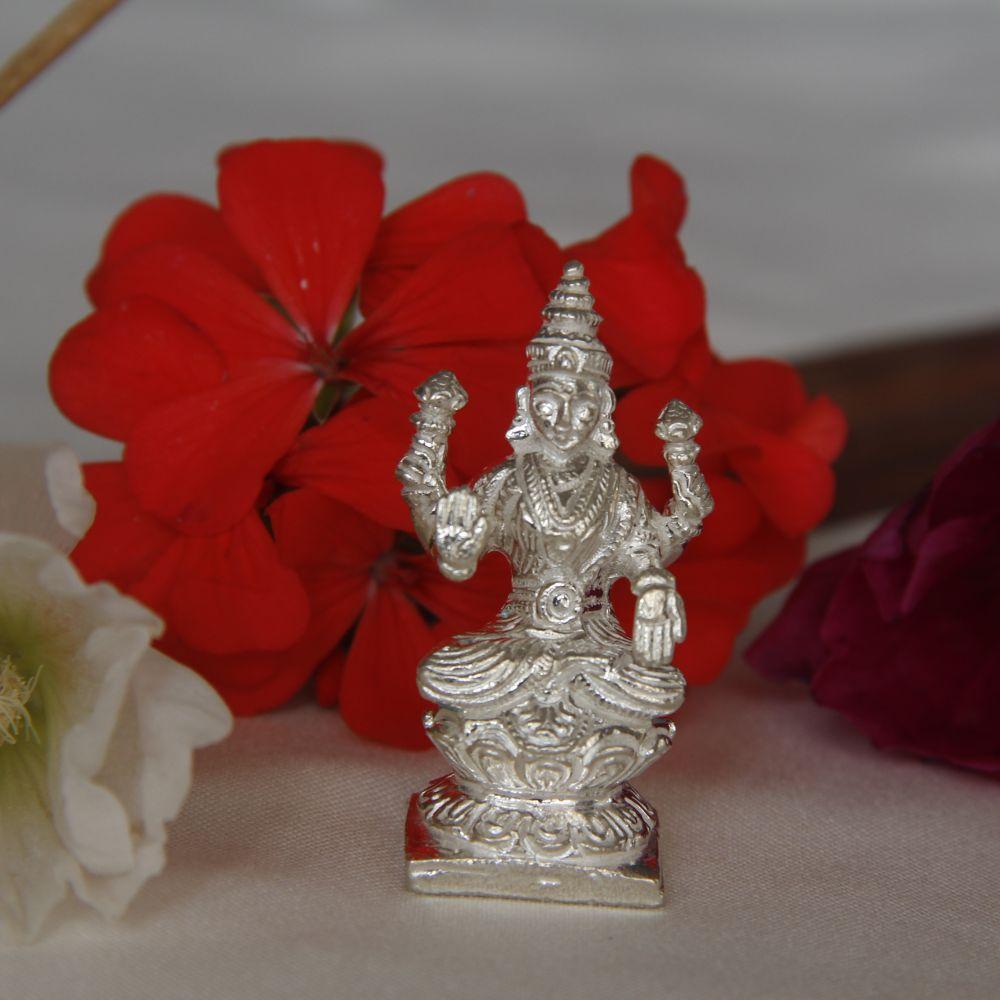 Silver Solid Lakshmi Idol Silver Article - By Unniyarcha - Original Manufacturers of Silver Jewelry, Gold Plated Jewellery, Fashion Jewellery and Personalized Soul Bands and Personalized Jewelry