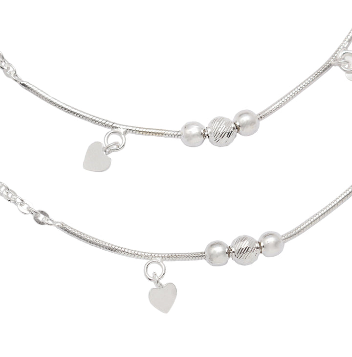 SILVER TINY HEARTS ANKLETS Anklets - By Unniyarcha - Original Manufacturers of Silver Jewelry, Gold Plated Jewellery, Fashion Jewellery and Personalized Soul Bands and Personalized Jewelry