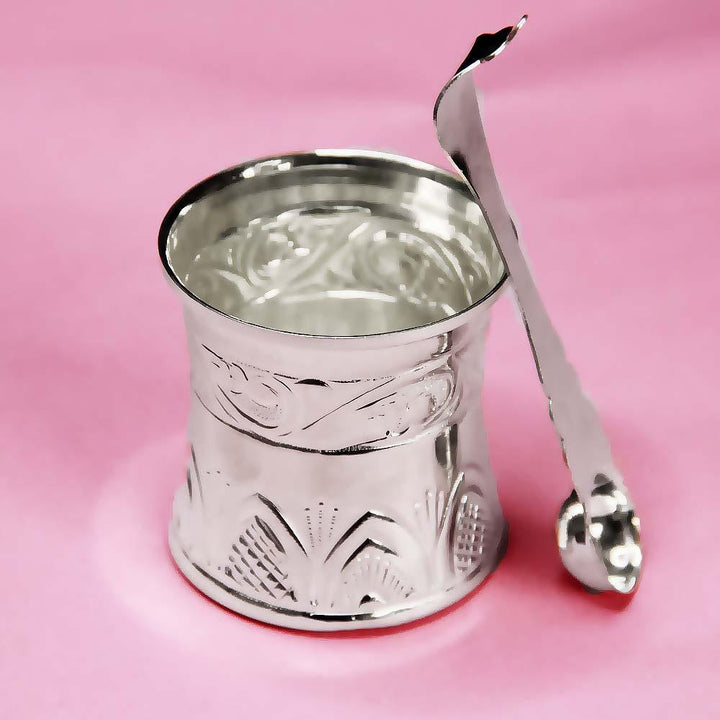 Silver Tumbler and Spoon