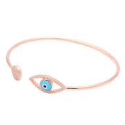 SILVER ZIRCON EVIL-EYE BRACELET Bracelets ROSE GOLD - By Unniyarcha - Original Manufacturers of Silver Jewelry, Gold Plated Jewellery, Fashion Jewellery and Personalized Soul Bands and Personalized Jewelry