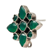 Unniyarcha 92.5 Sterling Silver Green Floral Studs - By Unniyarcha - Original Manufacturers of Silver Jewelry, Gold Plated Jewellery, Fashion Jewellery and Personalized Soul Bands and Personalized Jewelry