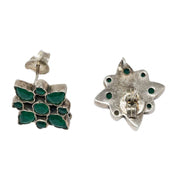 Unniyarcha 92.5 Sterling Silver Green Floral Studs - By Unniyarcha - Original Manufacturers of Silver Jewelry, Gold Plated Jewellery, Fashion Jewellery and Personalized Soul Bands and Personalized Jewelry